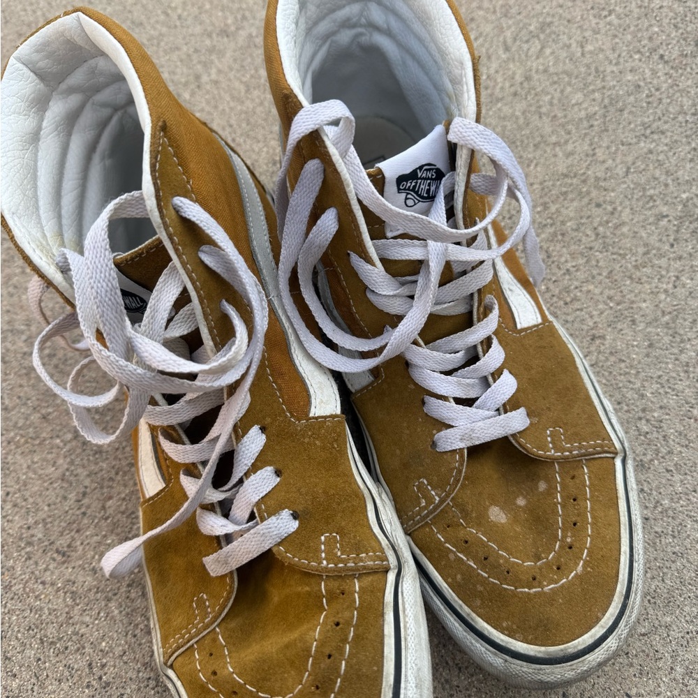 Vans High-Top Sneakers in Mustard and White